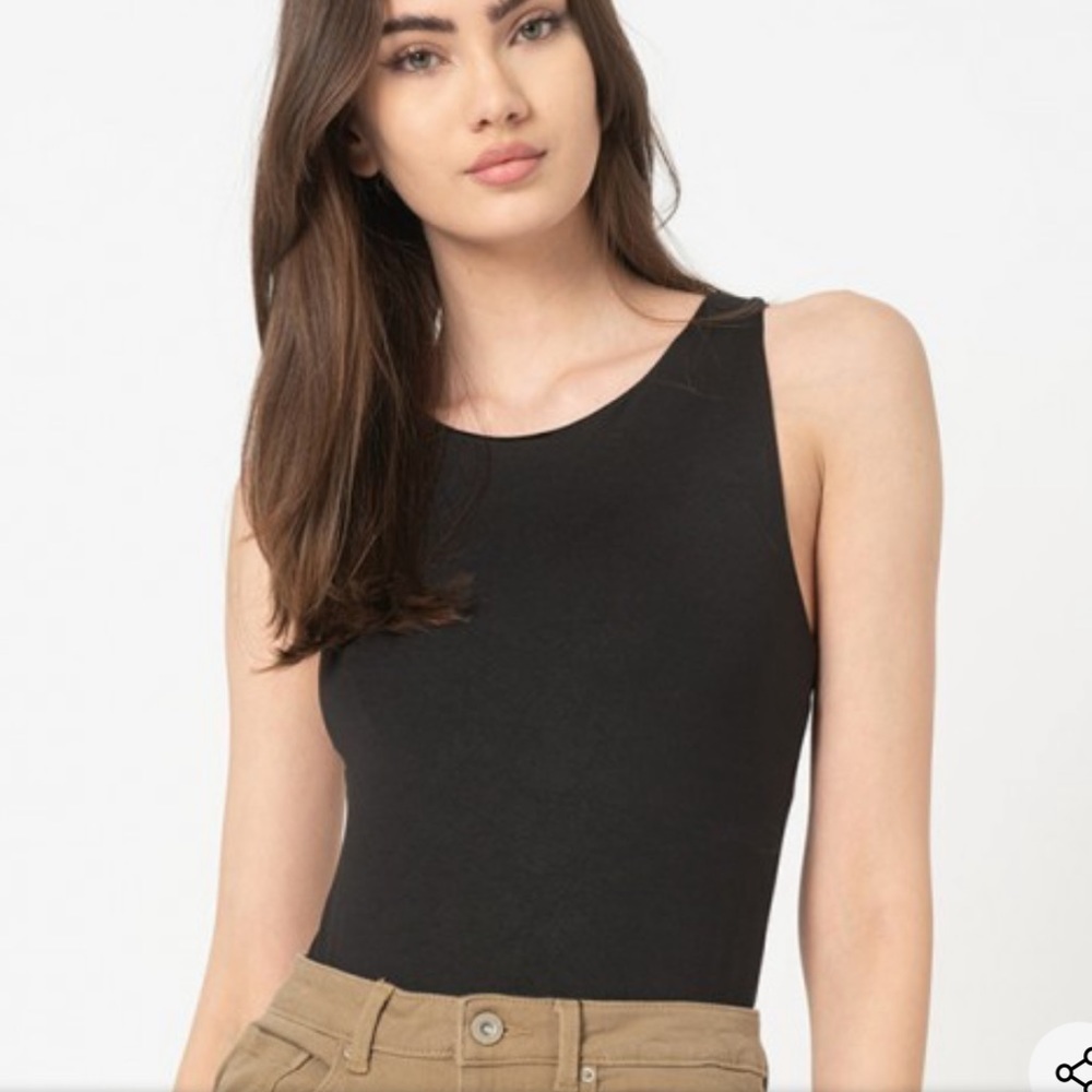 NEW VERO MODA Mazikeen Sleeveless Thong Bodysuit‎ In Black Size Small